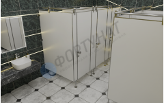 Сантехнические перегородки для административных учреждений из HPL в два ряда по 3 шт.