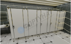 Сантехнические перегородки для административных учреждений из HPL 5 кабин