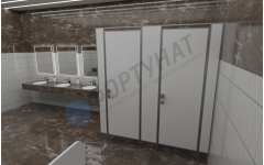 Сантехнические перегородки для административных учреждений из ЛДСП 2 кабины