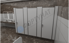 Сантехнические перегородки для административных учреждений из ЛДСП 3 кабины