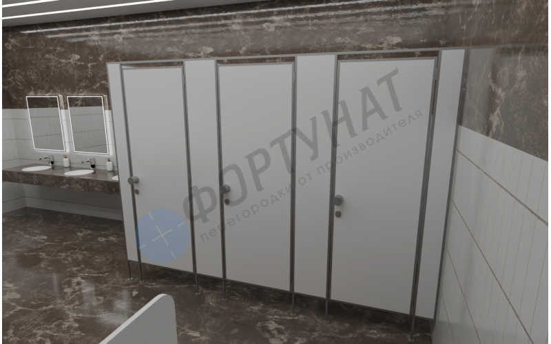 Сантехнические (туалетные) перегородки для административных учреждений из ЛДСП 3 кабины