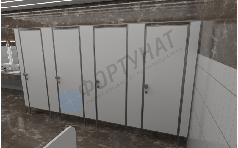 Сантехнические (туалетные) перегородки для административных учреждений из ЛДСП 4 кабины