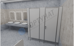 Сантехнические перегородки для административных учреждений из cэндвич-панелей 2 кабины