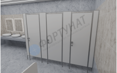Сантехнические перегородки для административных учреждений из сэндвич-панелей 3 кабины