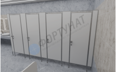Сантехнические перегородки для административных учреждений из сэндвич-панелей 4 кабины