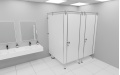 Сантехнические (туалетные) перегородки для АЗС из HPL 2 кабины