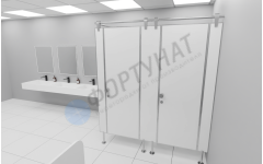Сантехнические перегородки для АЗС из HPL 2 кабины