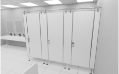 Сантехнические перегородки для АЗС из HPL 3 кабины