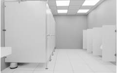 Сантехнические перегородки для АЗС из HPL 4 кабины
