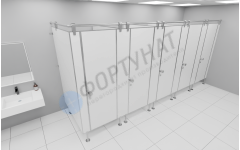Сантехнические перегородки для АЗС из HPL 5 кабины