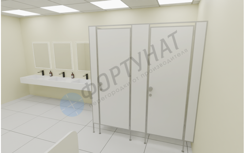 Сантехнические (туалетные) перегородки для АЗС из ЛДСП 2 кабины