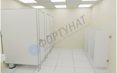 Сантехнические перегородки для АЗС из ЛДСП 3 кабины