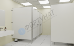Сантехнические перегородки для АЗС из ЛДСП в два ряда по 3 шт.