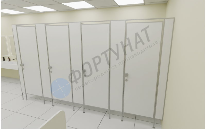 Сантехнические (туалетные) перегородки для АЗС из ЛДСП 4 кабины