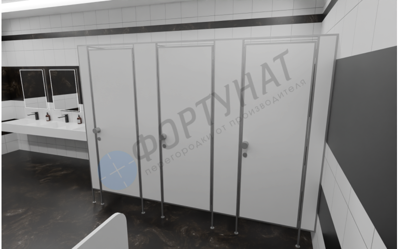 Сантехнические (туалетные) перегородки для АЗС из сэндвич-панелей 3 кабины