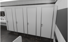 Сантехнические перегородки для АЗС из Сэндвичей 4 кабины