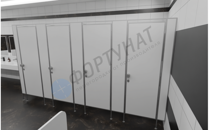 Сантехнические (туалетные) перегородки для АЗС из сэндвич-панелей 4 кабины