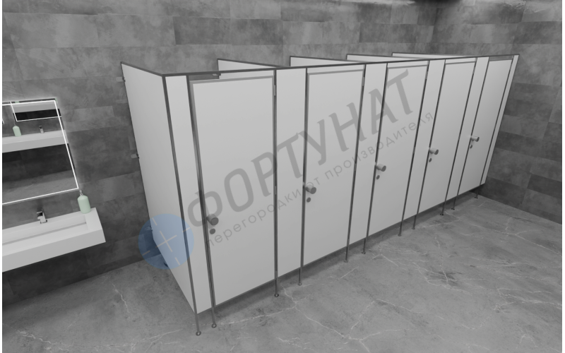 Сантехнические (туалетные) перегородки для офисов из ЛДСП 5 кабин