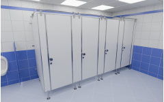 Сантехнические перегородки для школ HPL 3 кабины