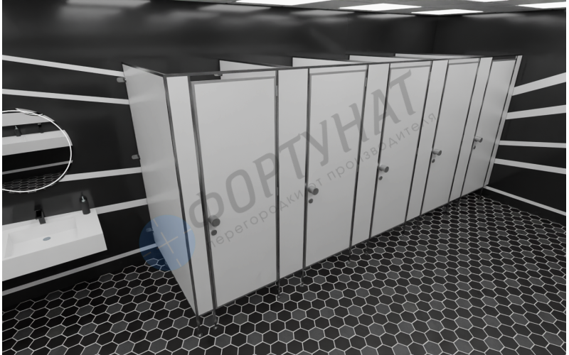 Сантехнические перегородки для спортзалов ЛДСП 5 кабин